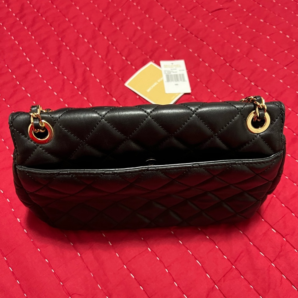 Michael Kors Black and Gold Quilted Shoulder Bag - Picture 11 of 11